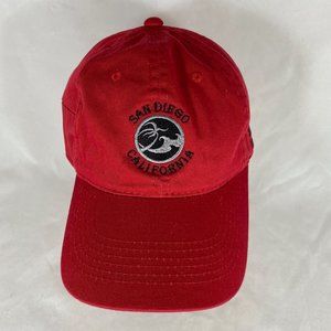 Solid Red Baseball Cap San Diego California